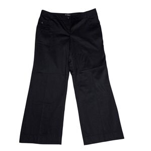 Della Spiga Black Stretch Cotton Wide Leg Crop Trousers 14
